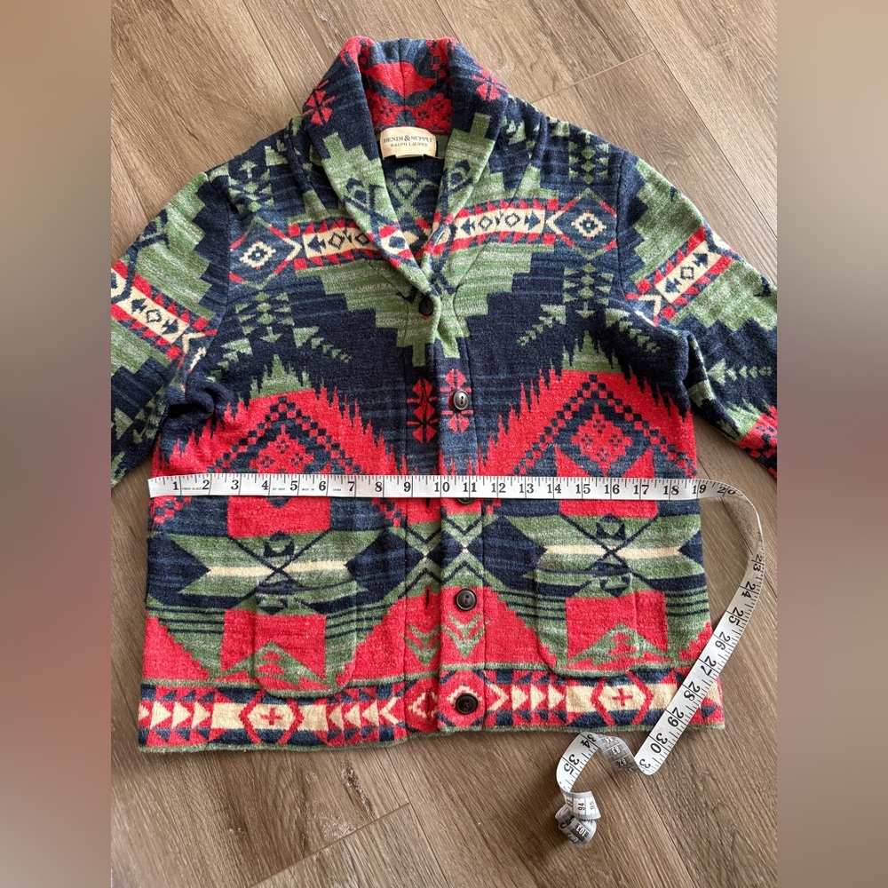 Ralph Lauren Denim Supply Aztec Southwest Navajo Cardigan ladies Large - Picture 6 of 6